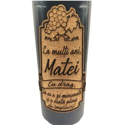 La multi ani matei, editie limitata, vin rosu cabernet sauvignon, demisec, 750ml, 13.5% alcool